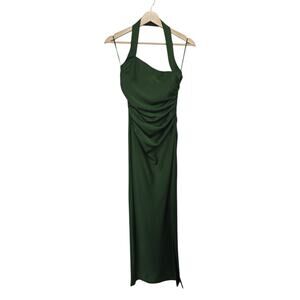 dark green dress with hijab Bec and Bridge Carrie Halter Maxi Dress in Multi Green – Coco & Lola main image 0